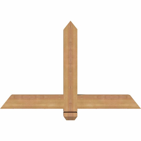 Ekena Millwork Eugene Smooth Timber Gable Bracket, Western Red Cedar, 36"W x 23"H x 3 1/2"D x 3 1/2"F, 15/12 Pitch GBW036X23X0404EUG00SWR